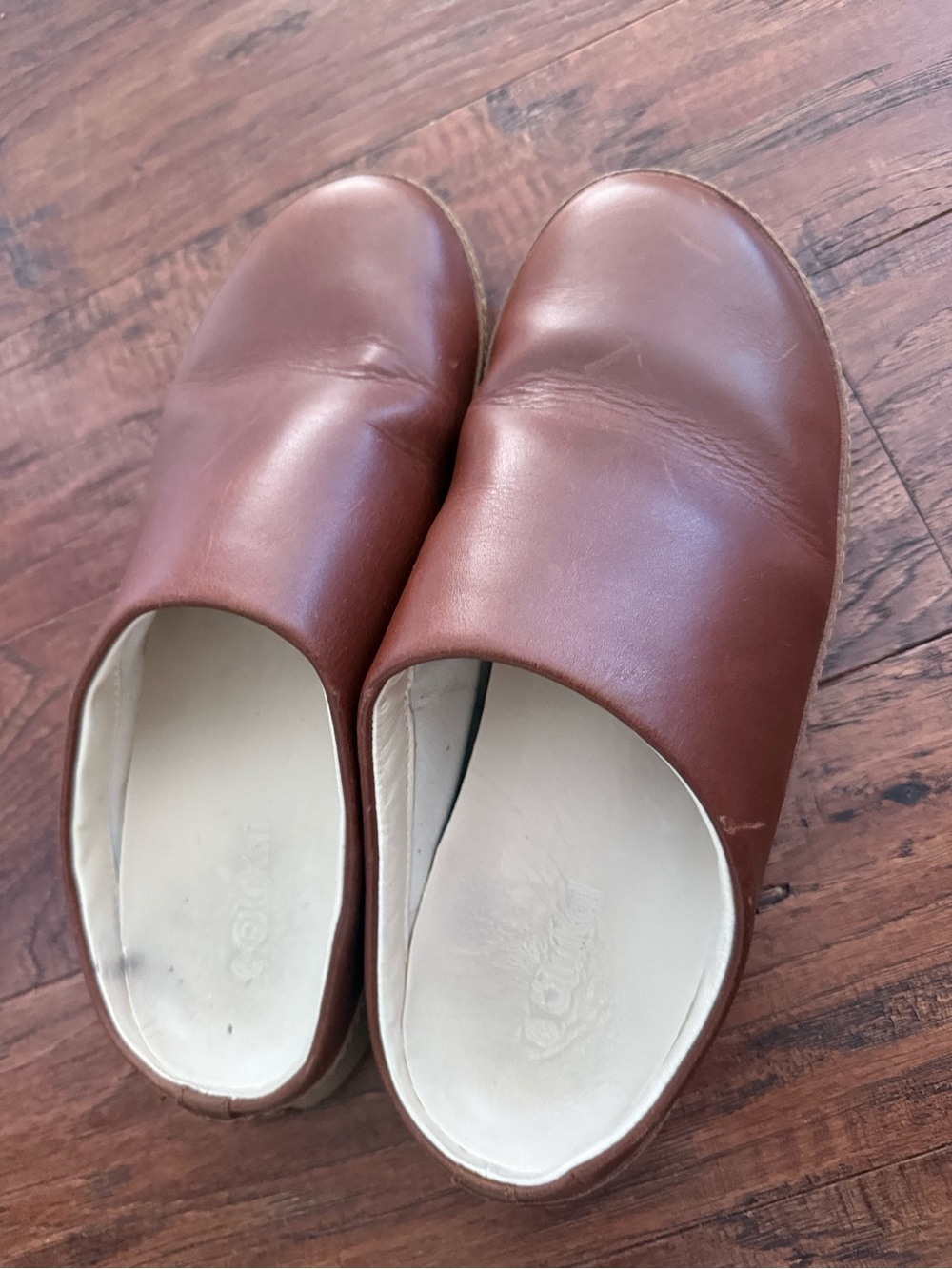 OluKai Men's Brown Leather Slip-On Clogs - Picture 3 of 5